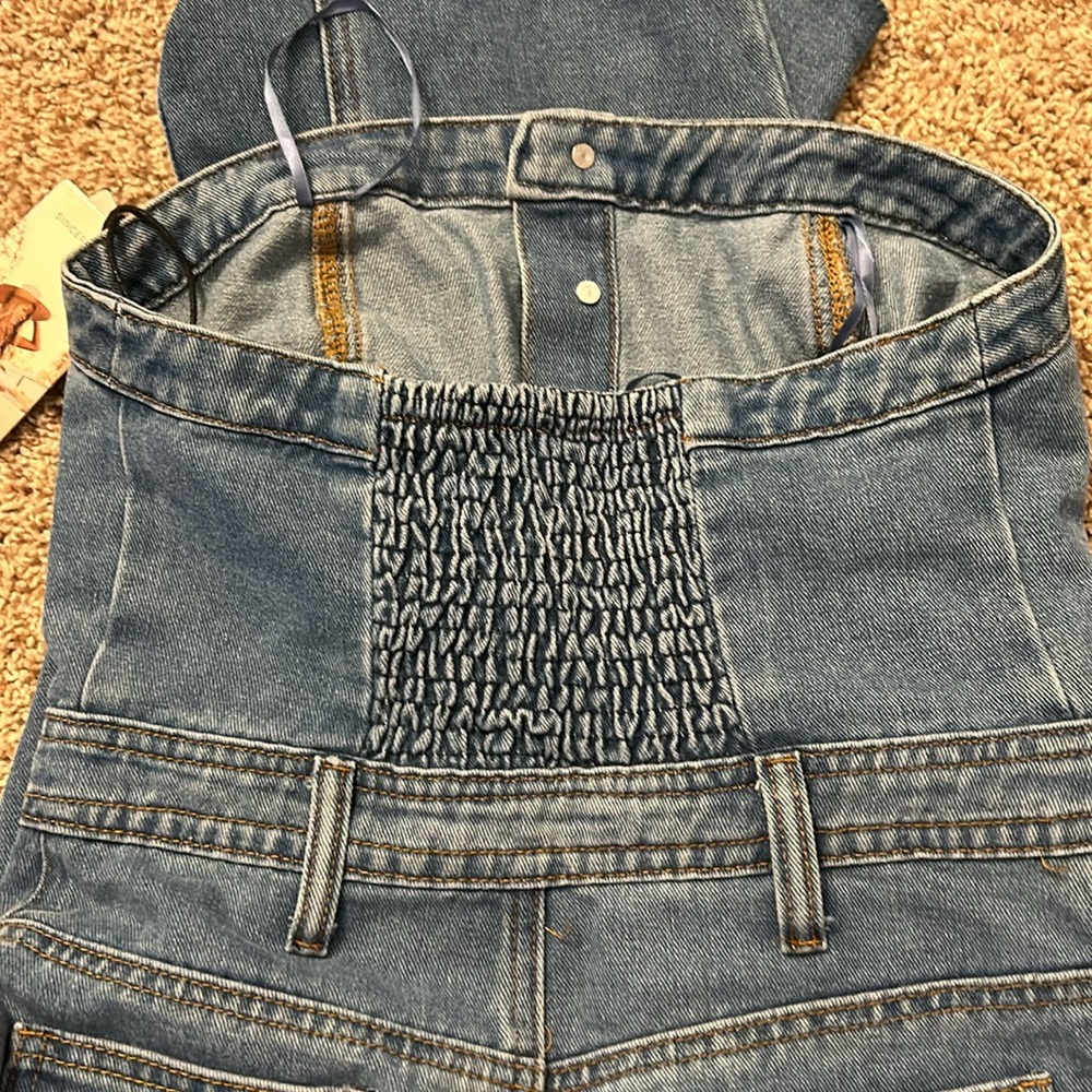 Strapless Light Blue Denim Midi Dress - Picture 12 of 12